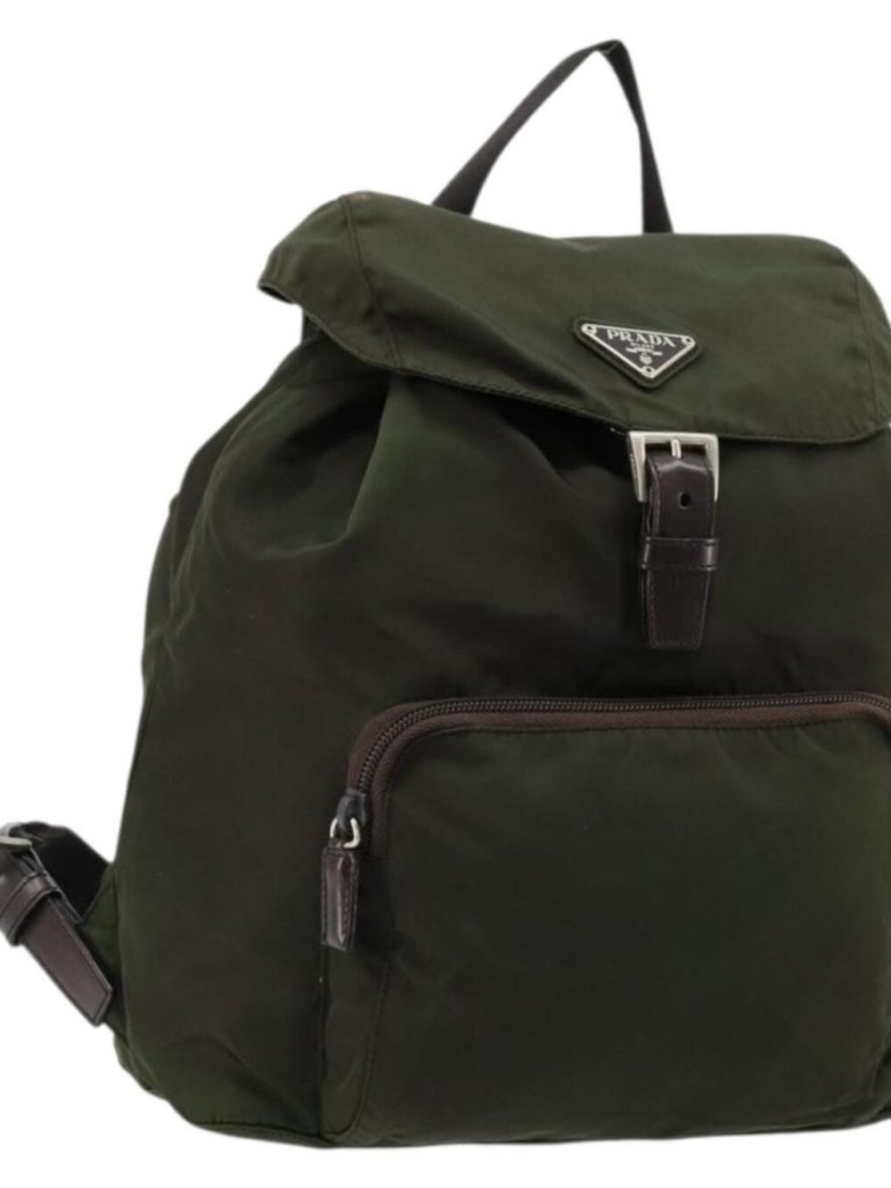 PRADA Backpack Nylon Khaki Auth bs22082